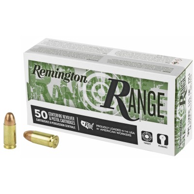 Remington Range 9mm Luger Ammo 115gr FMJ 50 Rounds