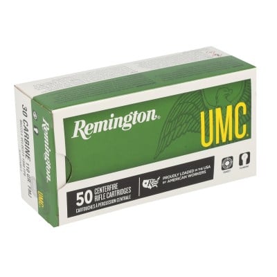 Remington UMC .30 Carbine Ammo 110gr FMJ 50-Round Box