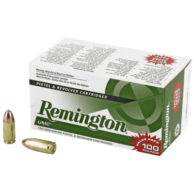 Remington UMC 9mm 115gr FMJ 100 Rounds