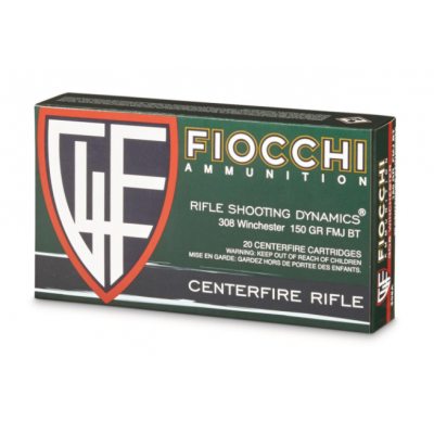 Fiocchi Training Dynamics .308 Winchester Ammo 150gr FMJBT 20 Rounds