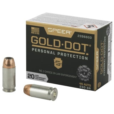 Speer Gold Dot Personal Protection .45 ACP Ammo 230gr Hollow-Point 20 Rounds