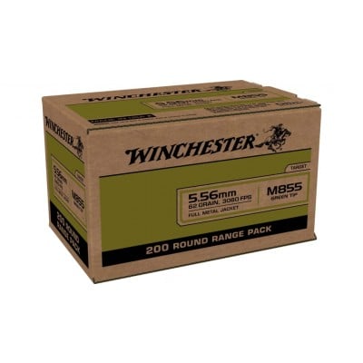 Winchester 5.56x45mm Ammo 62gr Green Tip 200 Rounds