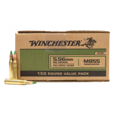 Winchester 5.56x45mm Ammo 62gr Green Tip 150 Rounds