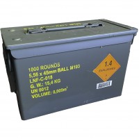 CBC Magtech 5.56x45mm NATO Ammo 55gr M193 FMJ 1000-Rounds with .50 Cal Ammo Can