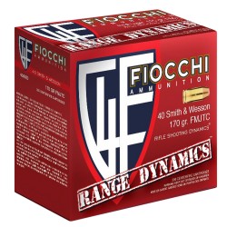Fiocchi Range Dynamics .40 S&W Ammo 170gr TCFMJ 200 Rounds