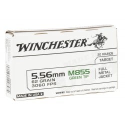 Winchester 5.56x45MM 62gr Green Tip 20 Rounds