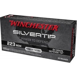 Winchester Silvertip .223 Remington Ammo 64gr Defense Tip 20 Rounds