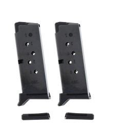 2 Pack Ruger LCP II .380 ACP 6-Round Magazine With Finger Rest Extension Left View