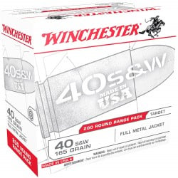 Winchester USA .40 S&W 165gr FMJ 200-Rounds
