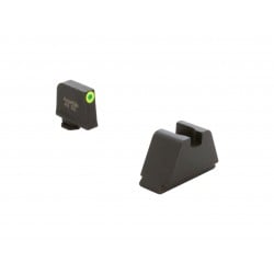 Ameriglo Optic Compatible .365" Green Tritium LumiGreen Outline Front .451" Flat Black Sight Set for Glock Pistols