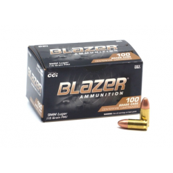 CCI Blazer Brass 9mm Luger 115gr FMJ 100 Rounds
