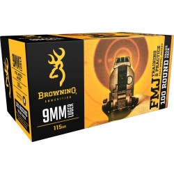 Browning Training & Practice 9mm Luger Ammo 115gr FMJ 100 Rounds