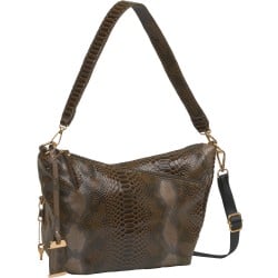 Bulldog Cases Hobo Purse With Holster - Brown Snake Print Leather