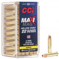 CCI Maxi Mag .22 WMR Ammo 40gr JHP 50 Rounds