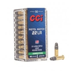 CCI Pistol Match .22 LR Ammo 40gr LRN 50 Rounds