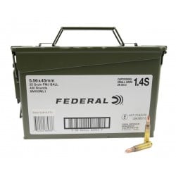 Federal 5.56x45 NATO Ammo 55gr FMJ 400 Rounds w/ Ammo Can