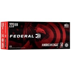 Federal American Eagle .223 Remington Ammo 50gr JHP 20 Rounds