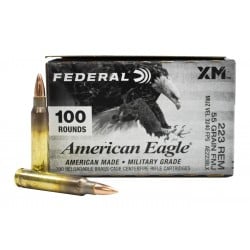 Federal American Eagle 223 Remington Ammo 55gr FMJBT 100 Rounds