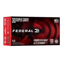 Federal American Eagle 30 Super Carry Ammo 100gr FMJ 50 Rounds
