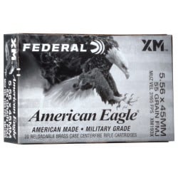 Federal American Eagle 5.56x45mm Ammo 55gr FMJBT 20 Rounds