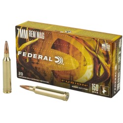 Federal Fusion 7mm Remington Magnum Ammo 150gr Boattail Soft Point 20-Round Box