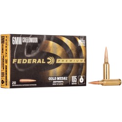 Federal Gold Medal Match 6mm Creedmoor Ammo 105gr BTHP 20-Round Box