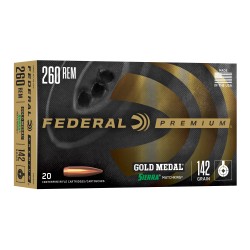 Federal Premium Gold Medal .260 Remington 142gr Sierra Boattail Hollow-Point 20 Rounds