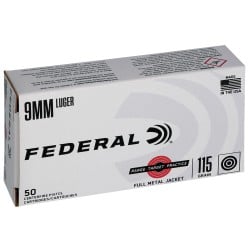 Federal Range Target Practice 9mm Ammo 115gr FMJ 50 Rounds