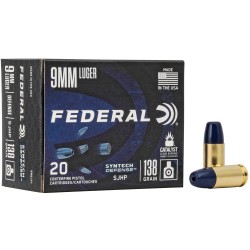 Federal Syntech Defense 9mm Ammo 138gr SJHP 20-Round Box