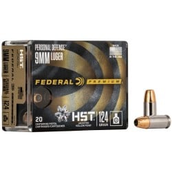 Federal Premium HST 9mm Ammo 124gr JHP 20 Rounds