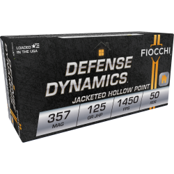 Fiocchi Defense Dynamics .357 Mag Ammo 125gr JHP 50 Rounds