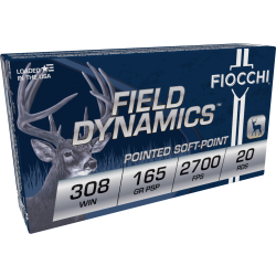 Fiocchi Field Dynamics .308 Winchester Ammo 165gr PSP 20 Rounds