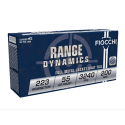 Fiocchi Range Dynamics .223 Remington Ammo 55gr FMJBT 200 Rounds