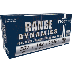 Fiocchi Range Dynamics .357 Mag Ammo 142gr TCFMJ 50 Rounds