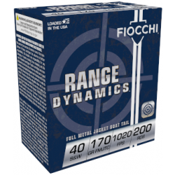 Fiocchi Range Dynamics .40 S&W Ammo 170gr TCFMJ 200 Rounds