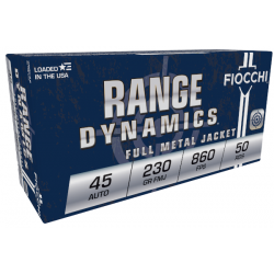 Fiocchi Range Dynamics .45 ACP Ammo 230gr FMJ 50 Rounds