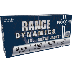 Fiocchi Range Dynamics 9mm Ammo 158gr FMJ 50 Rounds