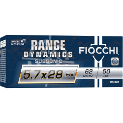 Fiocchi Range Dynamics Subsonic 5.7x28mm 62gr FMJ 50 Rounds