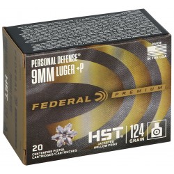 Federal Premium HST 9mm 124gr +P JHP 20 Rounds