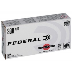 Federal Range Target Practice .380 ACP Ammo 95gr FMJ 50 Rounds