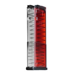 ETS Glock 43X, 48 9mm 19-Round Magazine Red and Clear Colors