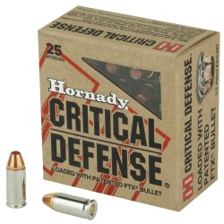 Hornady Critical Defense .32 Auto 60gr FTX 25 Rounds