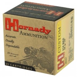 Hornady Custom .218 Bee Ammo 45gr HP 25 Rounds