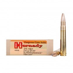 Hornady Dangerous Game Superformance .375 H&H Magnum Ammo 270gr InterLock SP-RP 20 Rounds