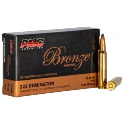 PMC Bronze .223 Remington Ammo 55gr PSP 20 Rounds