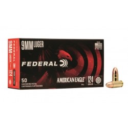 Federal American Eagle 9mm Luger 124gr FMJ 50 Rounds