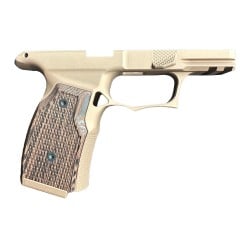 Sharps Bros. 365 Improved Wenge Grip Module for Sig P365X / P365XL with Steel Lug Insert and No Manual Safety Cutout - FDE