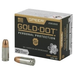 Speer Gold Dot 9mm Ammo 124gr HP 20 Rounds