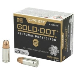 Speer Gold Dot Personal Protection 9mm Ammo 115gr Hollow-Point 20-Round Box