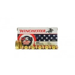 Winchester USA .45 ACP Ammo 230gr FMJ Target Pack 50-Round Box